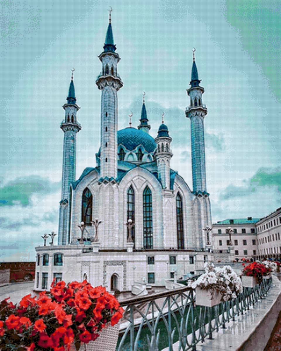 Кул Шариф в цветах - ислам, мечеть, кул шариф, религия - предпросмотр