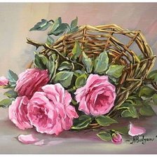 Схема вышивки «Корзина с розами»