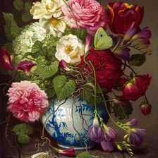 Схема вышивки «Цветочный натюрморт»