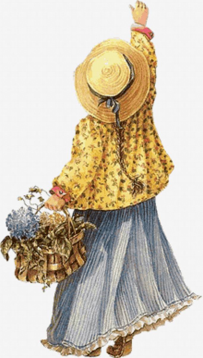 Girl with Basket - girl - предпросмотр