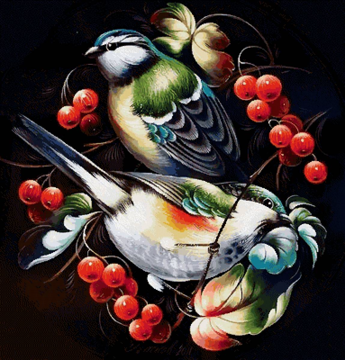 №2601468 - жостовская роспись, птицы - предпросмотр