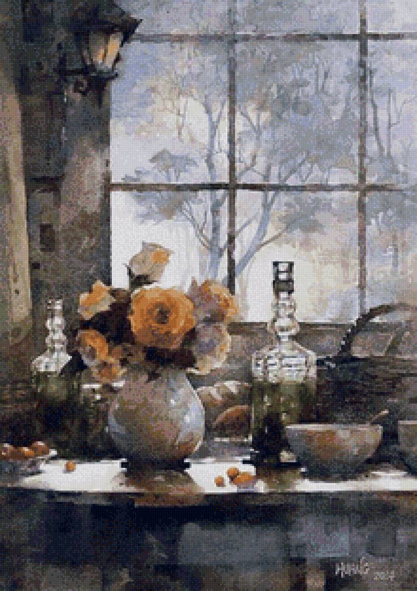 Натюрморт у окна - натюрморт - предпросмотр