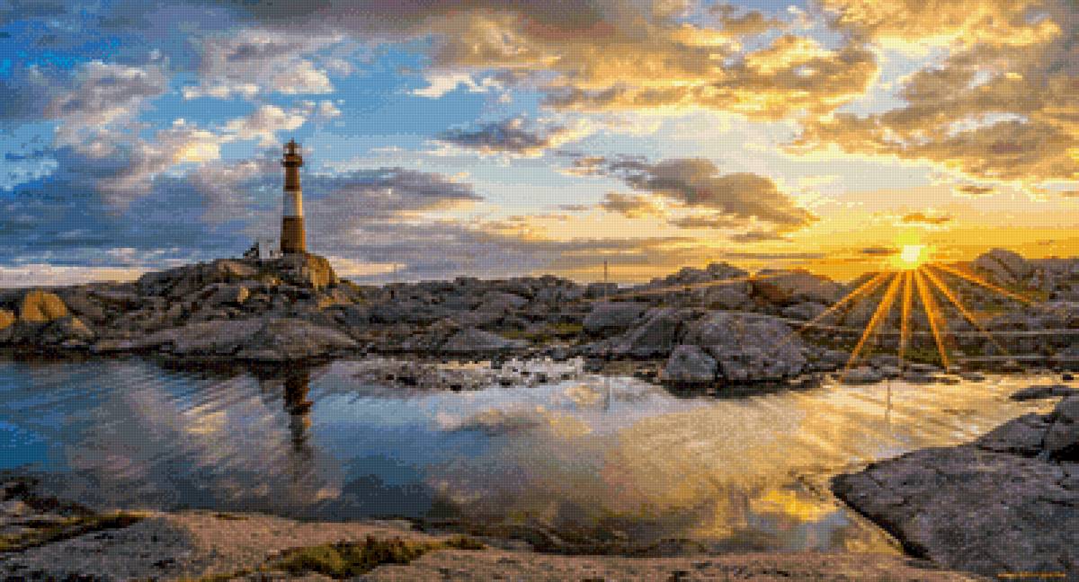 Маяк - маяк, море, закат - предпросмотр