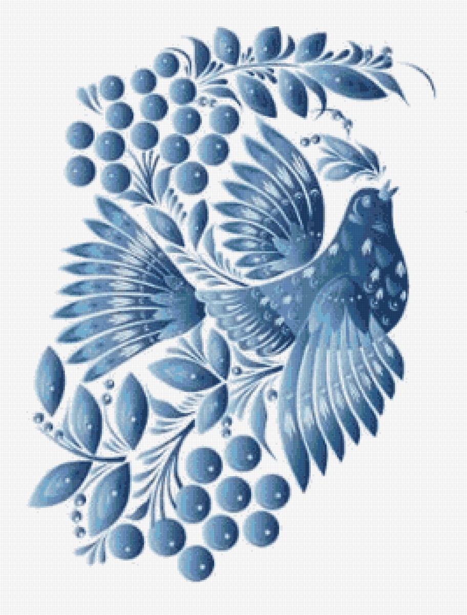 голубь - гжель - предпросмотр