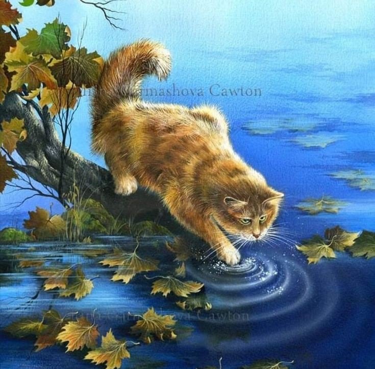 ,,осення прогулка,, - кот 🐱 - оригинал