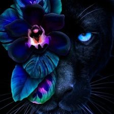 Пантера с цветком