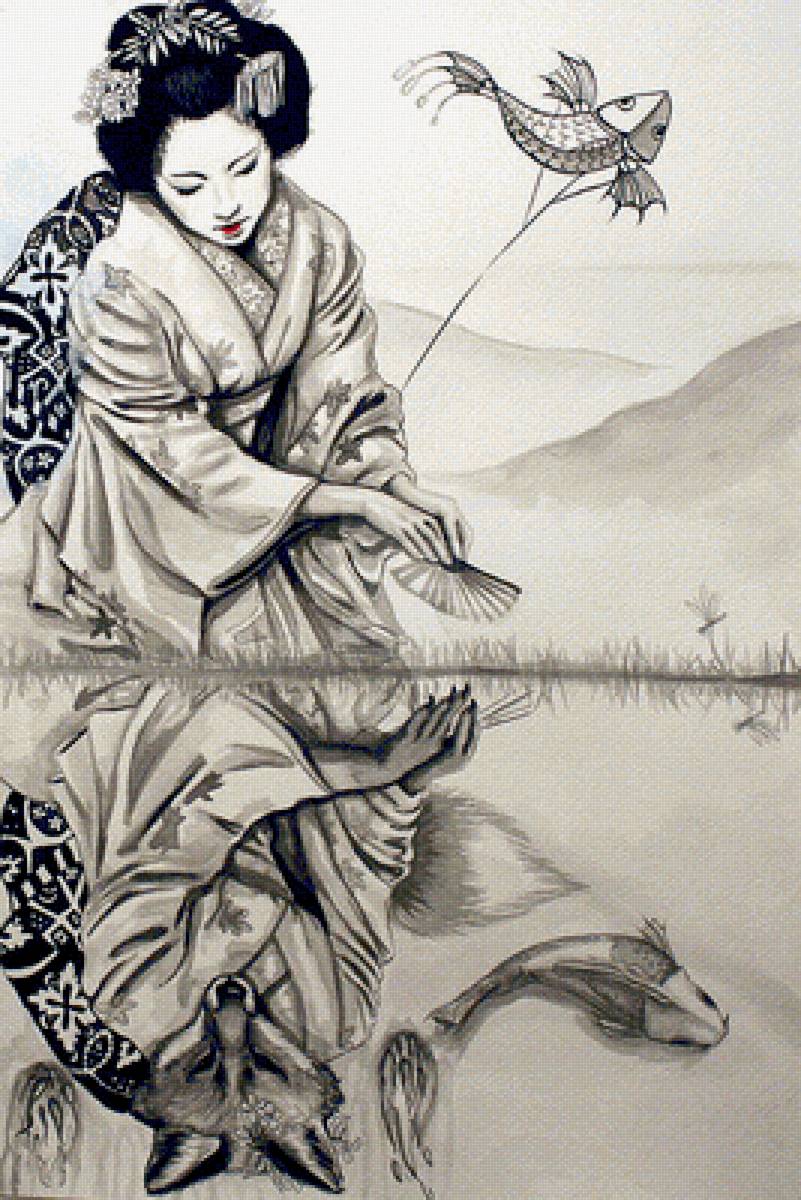 кицуне. гейша мифология Японии. - гейша япония - предпросмотр