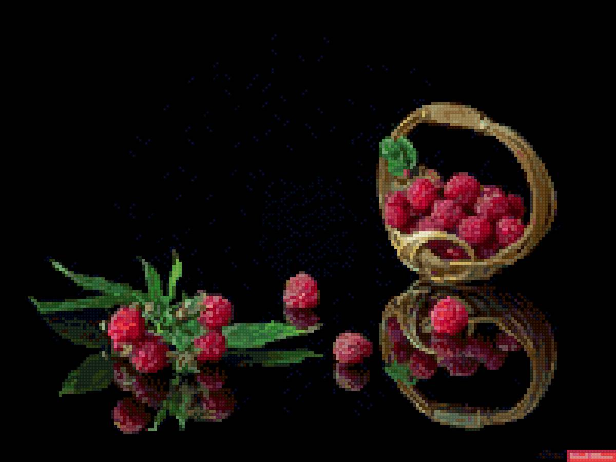 Малина - черный, малина, корзина красный - предпросмотр