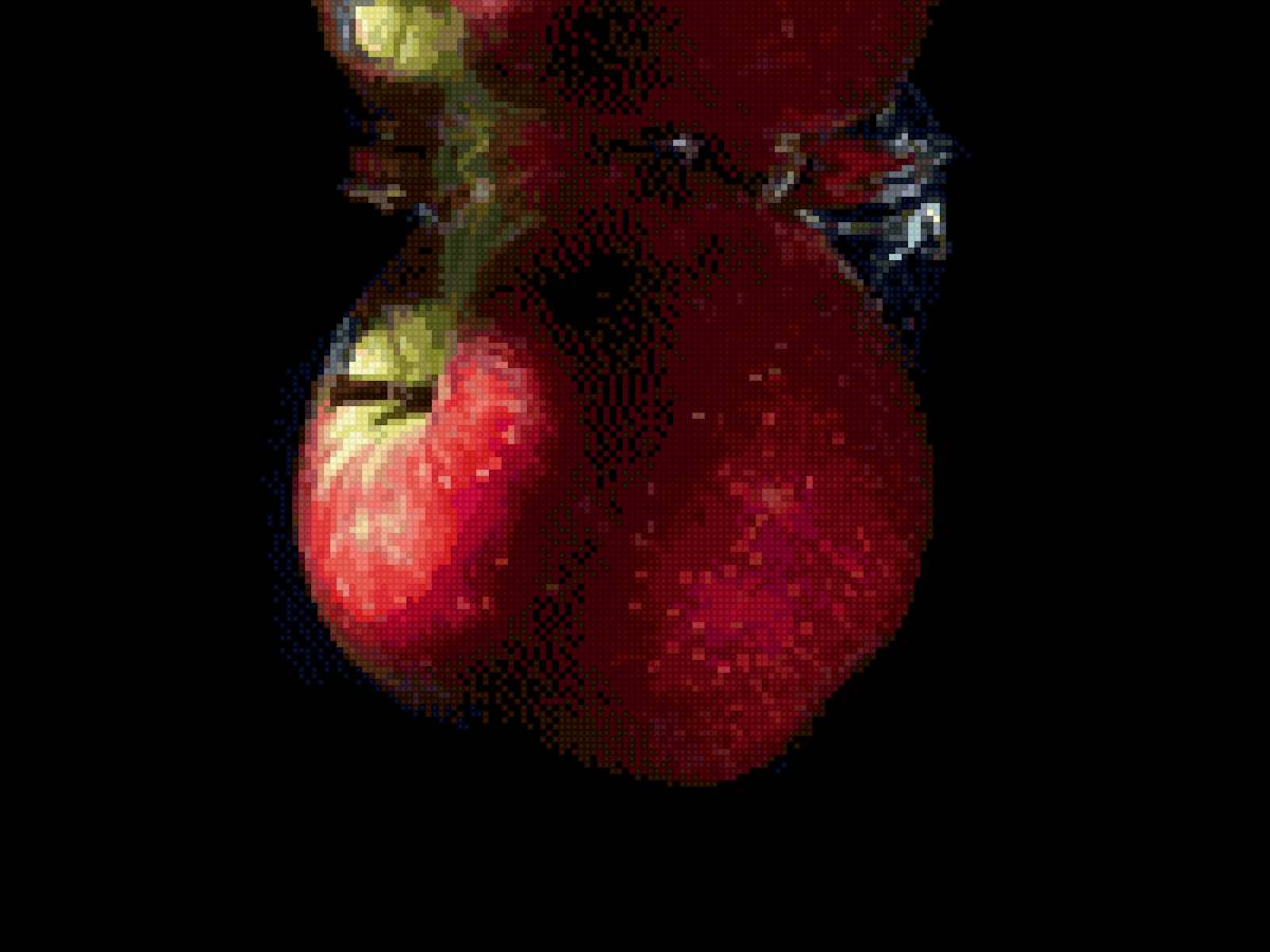 Яблоко - яблоко, черныйкрасный - предпросмотр