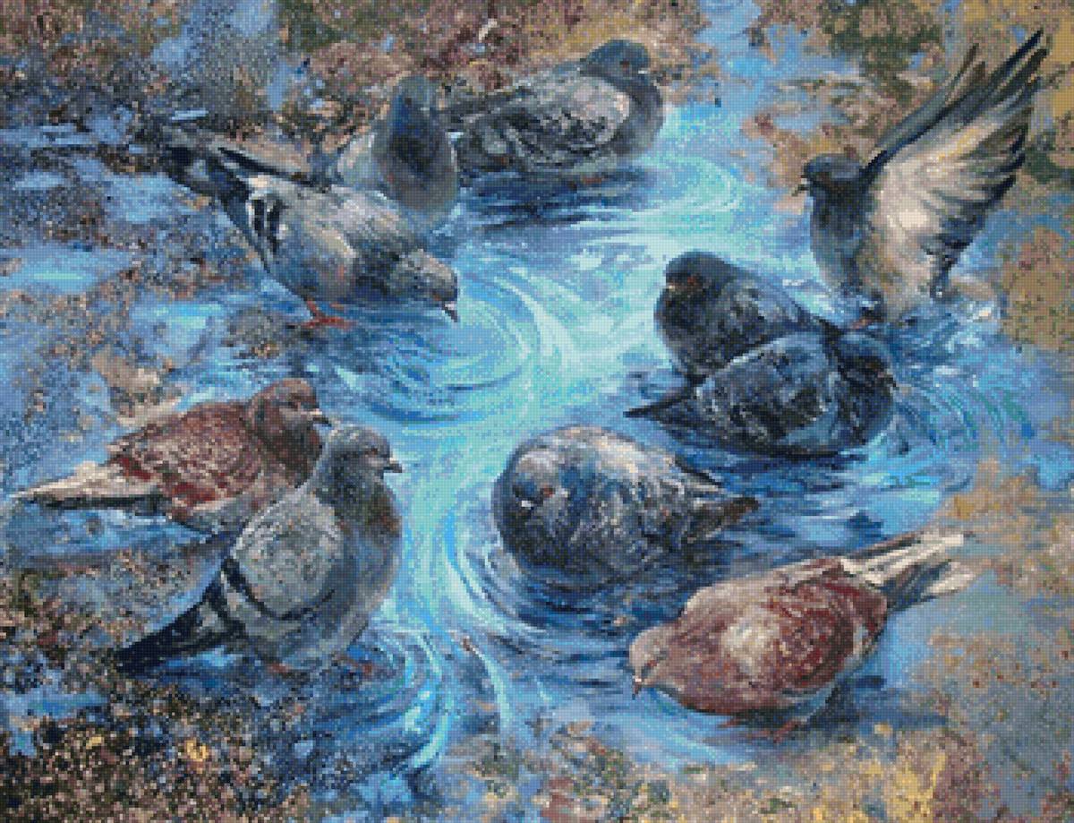 Пейзаж - голуби - предпросмотр