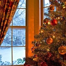 Схема вышивки «Новогоднее окно»