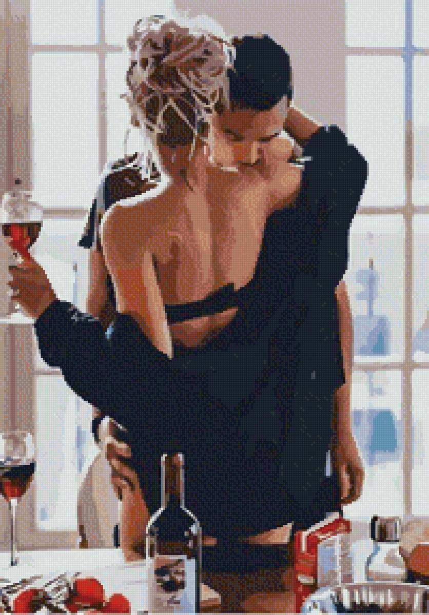 Страстное утро - утро, вино, влюбленные - предпросмотр