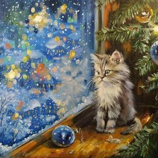 Схема вышивки «Котик»