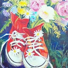 Кеды и цветы