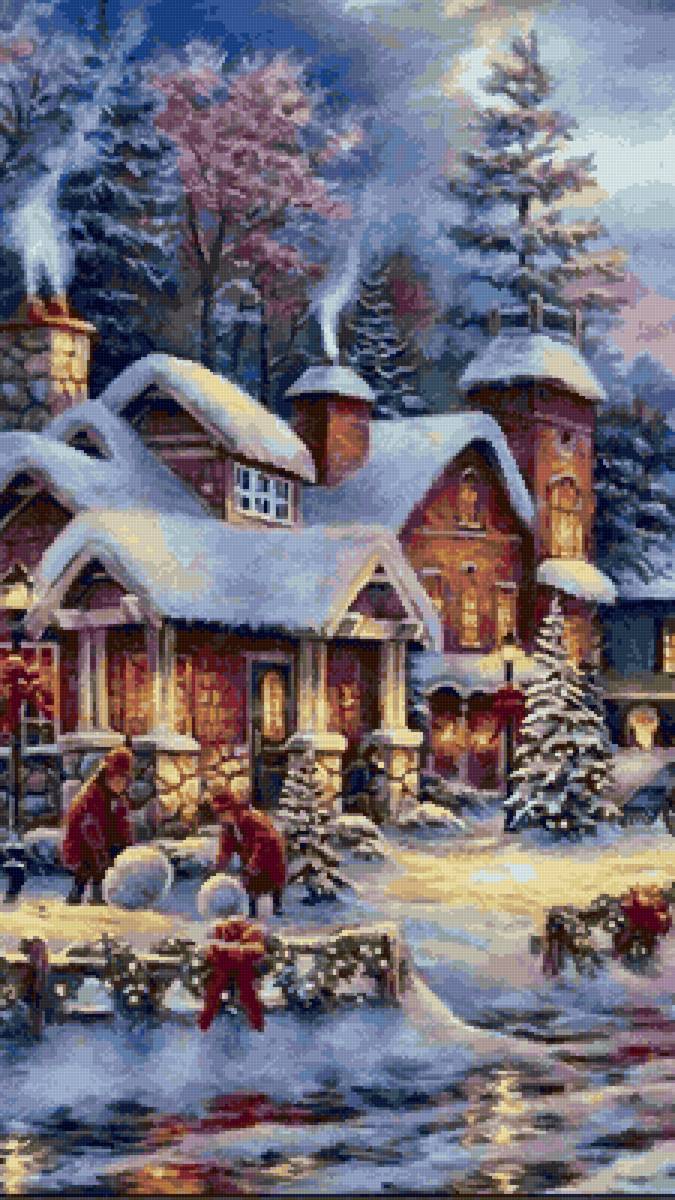 Зимний вечер)) - дети, дом, новый год, зима - предпросмотр