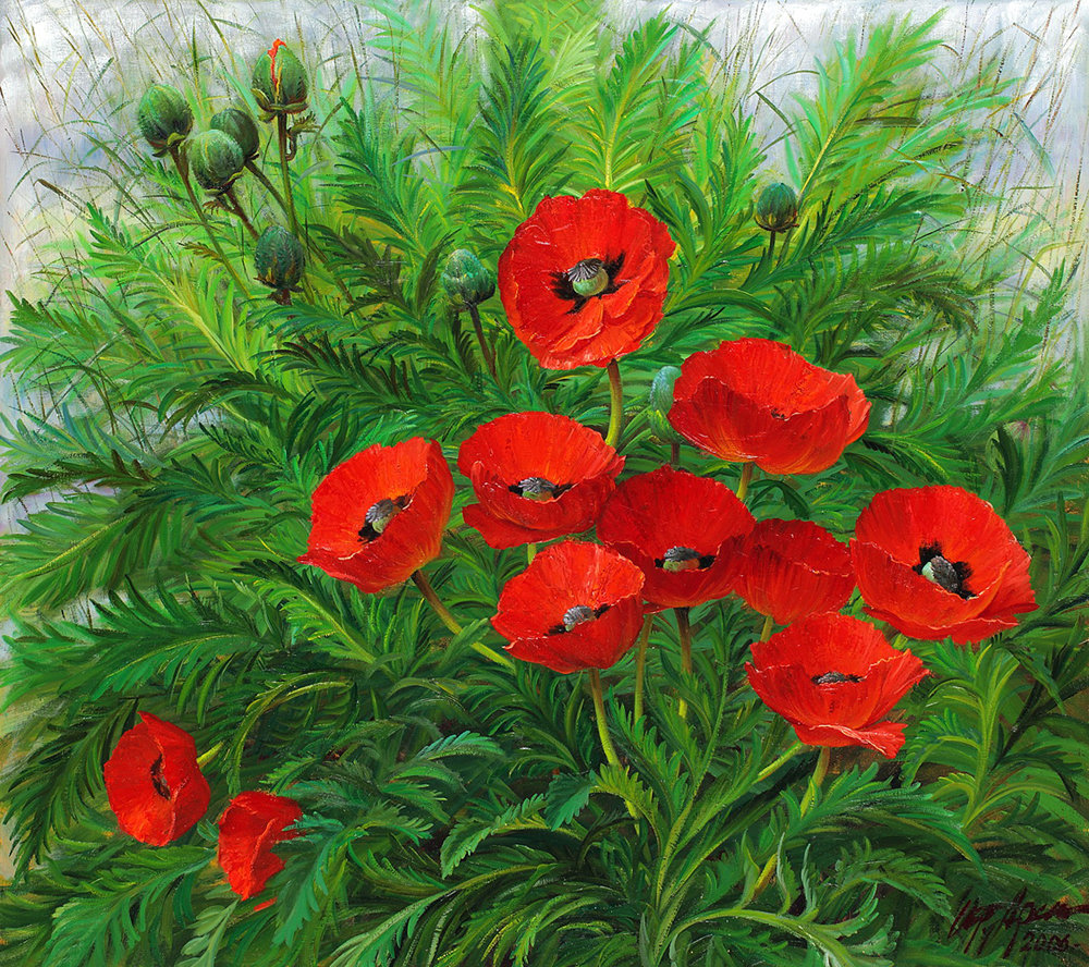 Юрий Арсенюк - цветы, юрий арсенюк, маки - оригинал