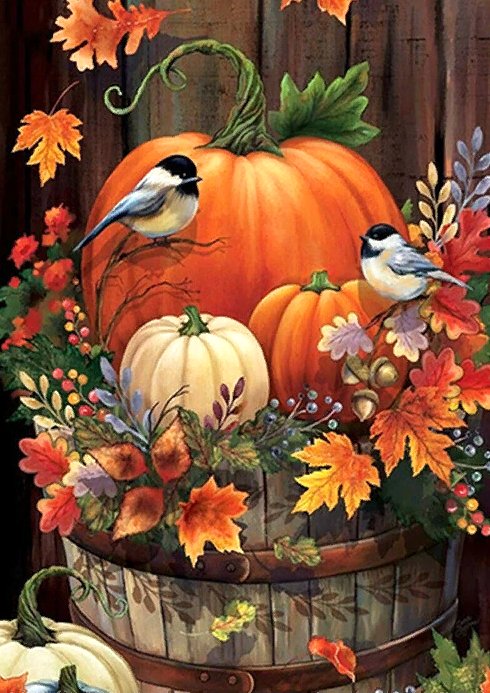 воробьи на тыкве - оригинал