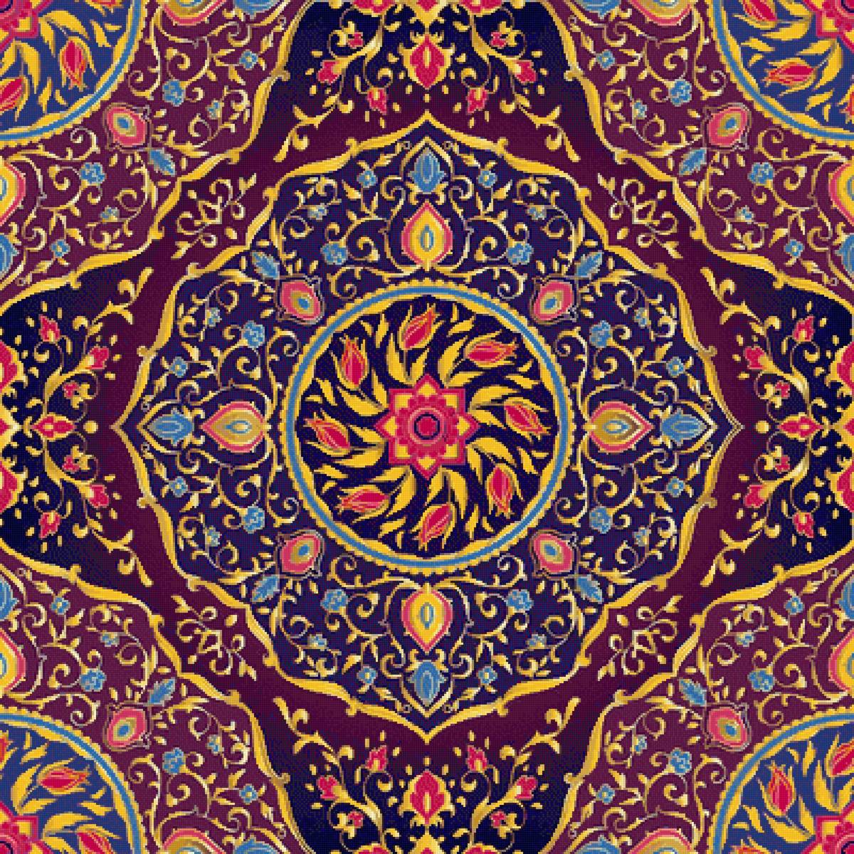 Арабские мотивы 1 - подушка, узор, арабский рисунок, орнамент, цветы - предпросмотр
