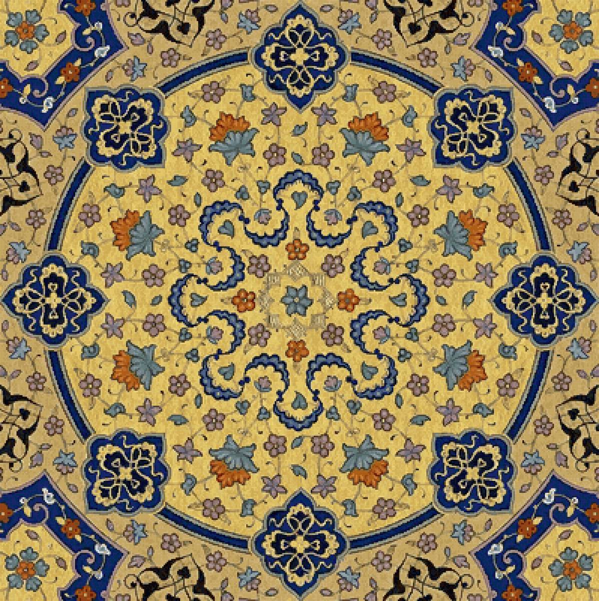 Арабские мотивы 2 - цветы, арабский рисунок, подушка, орнамент, узор - предпросмотр