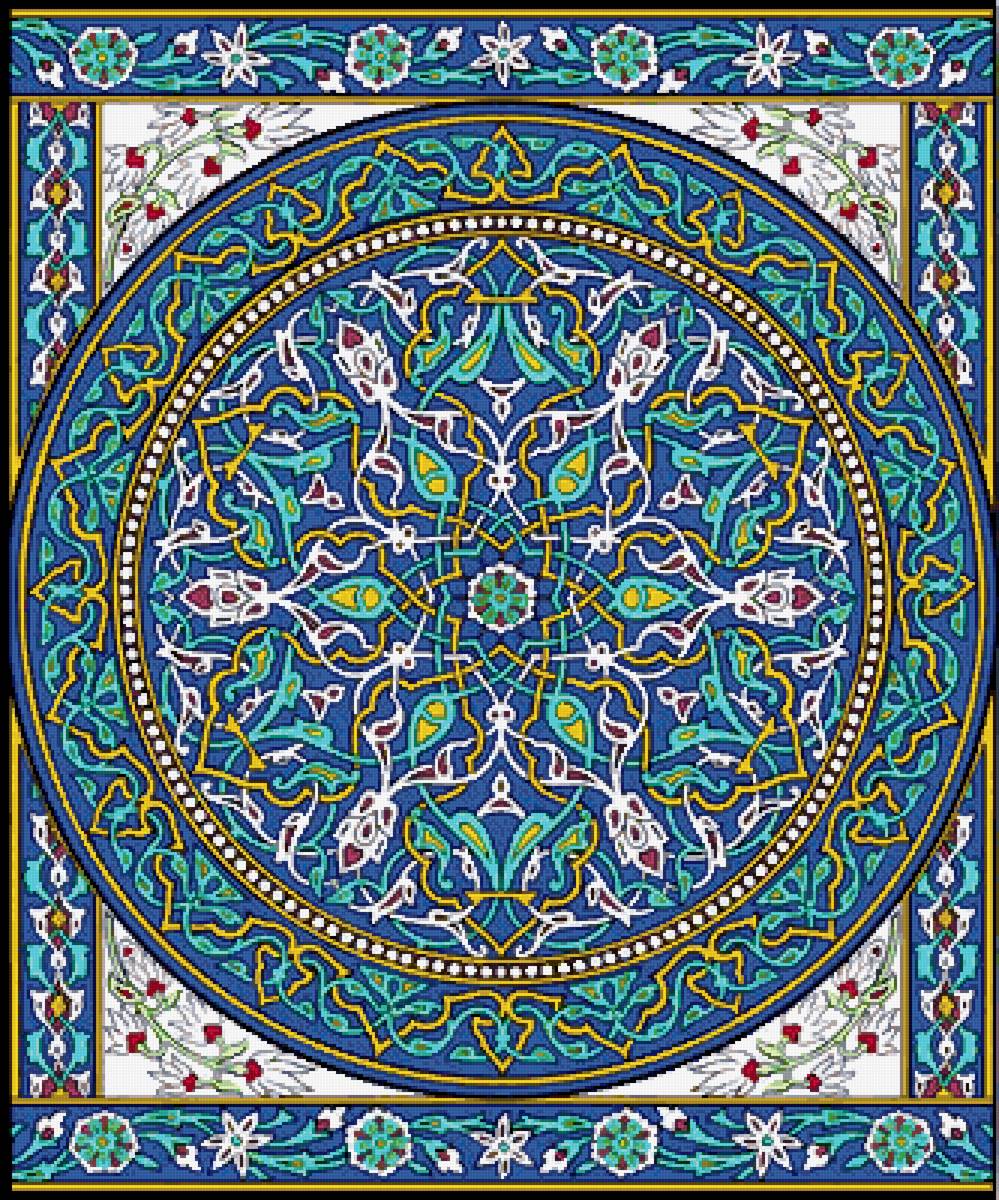 Арабские мотивы 4 - узор, цветы, орнамент, арабский рисунок, подушка - предпросмотр