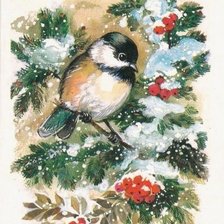 Схема вышивки «синичка»