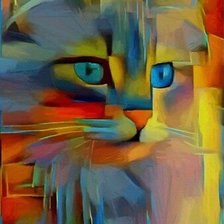 Схема вышивки «Радужный котик»