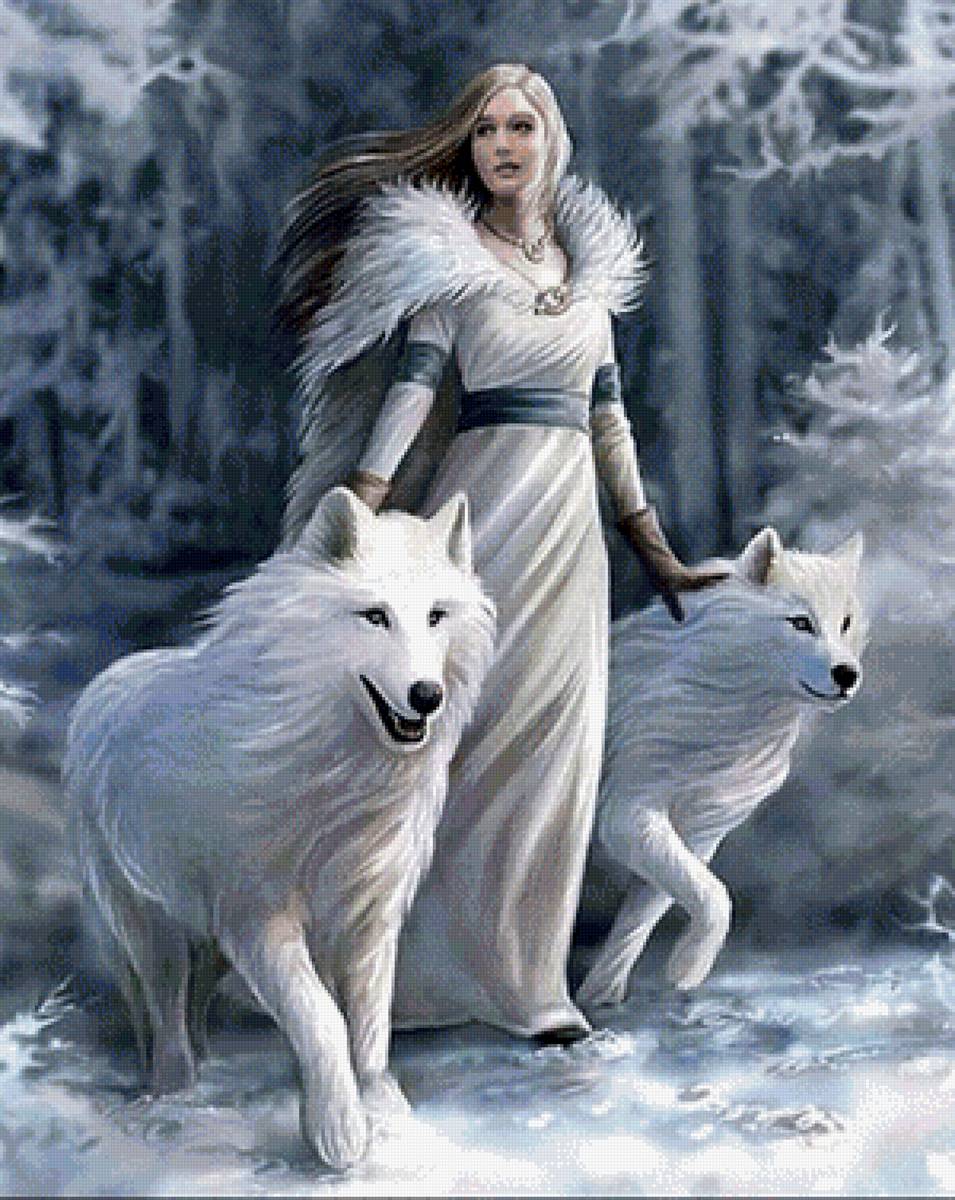 хозяйка зимы - лес, зима, волк - предпросмотр