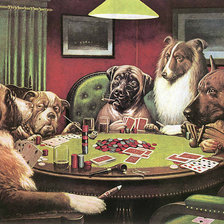 собаки играющие в покер