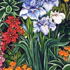 Оригинал схемы вышивки «садовые цветы» (№2610757)