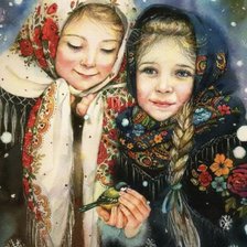 Схема вышивки «Деаочки зима»