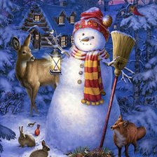 Схема вышивки «Снеговик»
