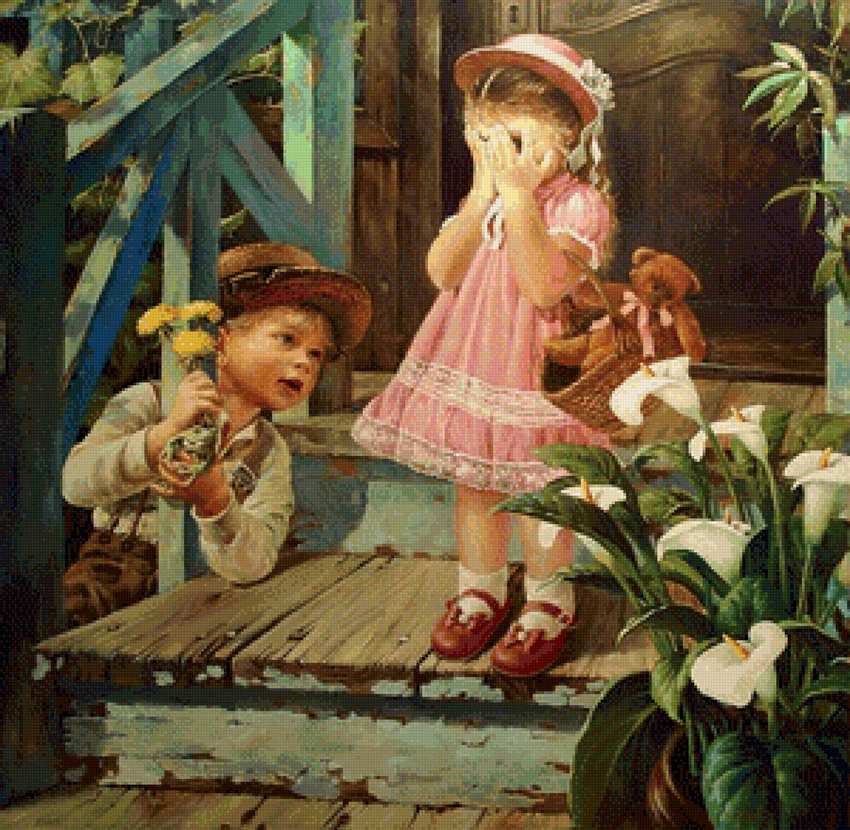 Владислав Леонович. Ухажёр. - деревня, дети, детство, девочка, мальчик - предпросмотр