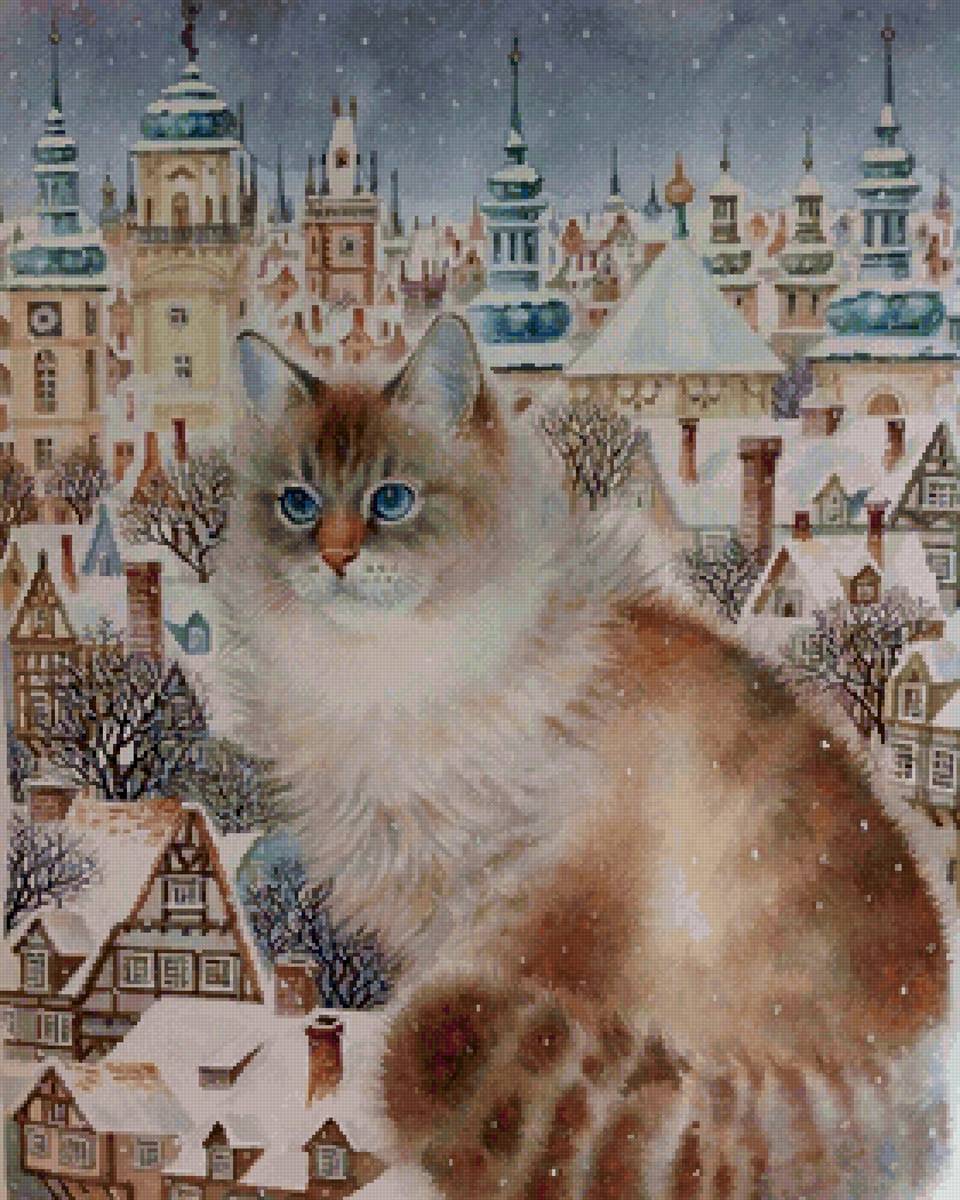 Котик 1 - зима, кот, снег, дома - предпросмотр