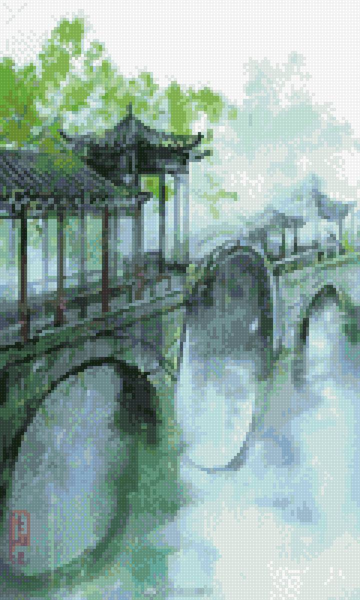 Китайский мостик - вода, природа, китай, азия, мостик - предпросмотр