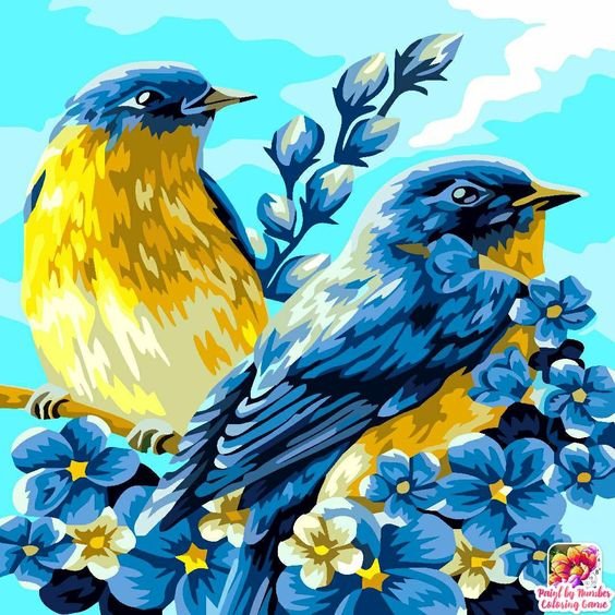 птицы - рисунок - оригинал