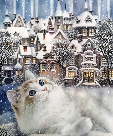 Татьяна Хазова. Снежные коты - кот, татьяна хазова, снежные коты - оригинал