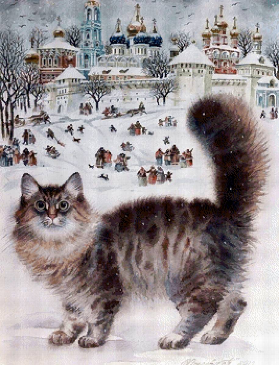 Котик 3 - кот, зима, город - предпросмотр
