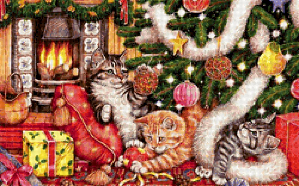 котята - новый год, котята, елка - предпросмотр