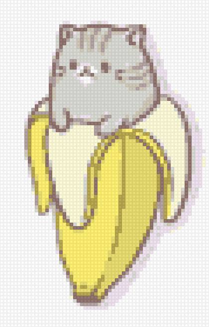 Котик в банане - котик, кот, банан - предпросмотр