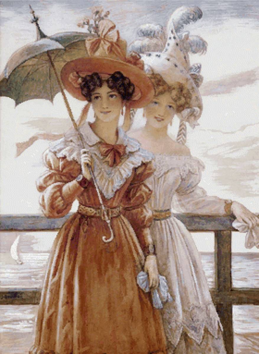 Дамы на прогулке - женщина, девушки - предпросмотр