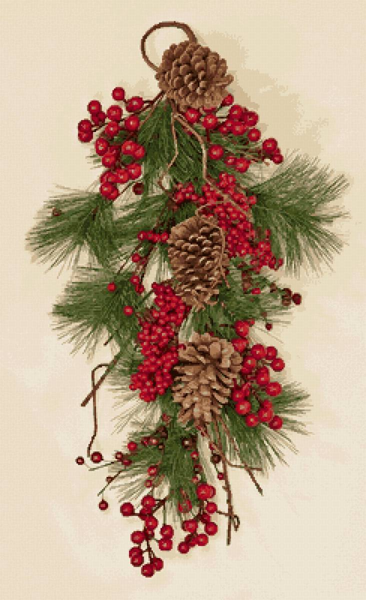 Ветка - ягоды, шишки, ветка - предпросмотр