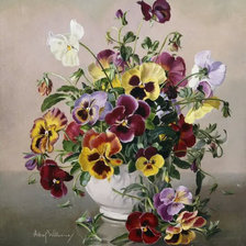 Схема вышивки «Анютины глазки»