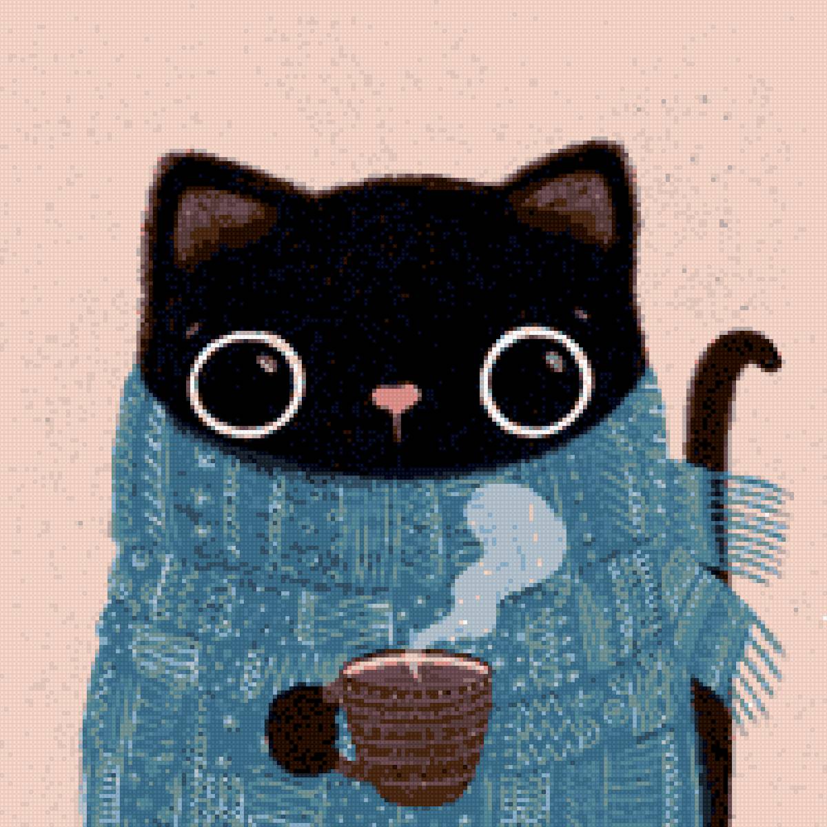 Черный кот 1 - gamma, кот - предпросмотр