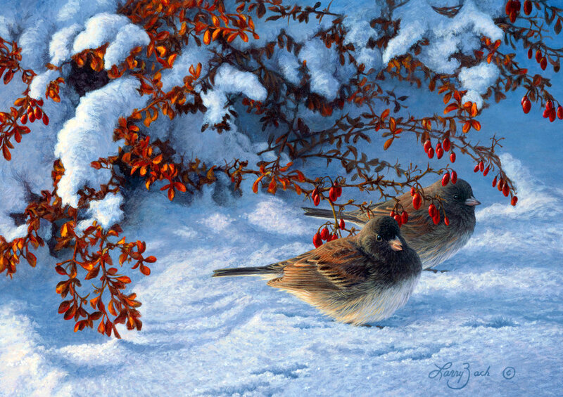 №2614606 - ягоды, птицы, зима - оригинал