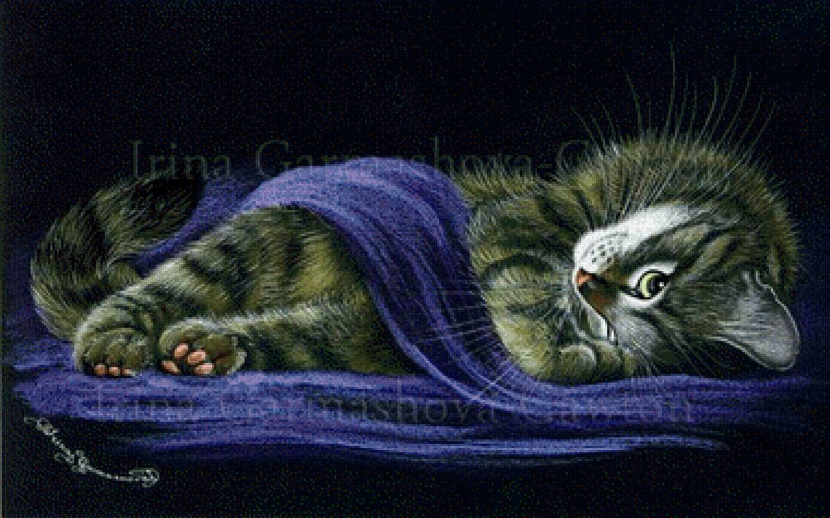 Котёнок с шарфом - кот 🐱 - предпросмотр