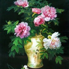 Схема вышивки «Пионы»