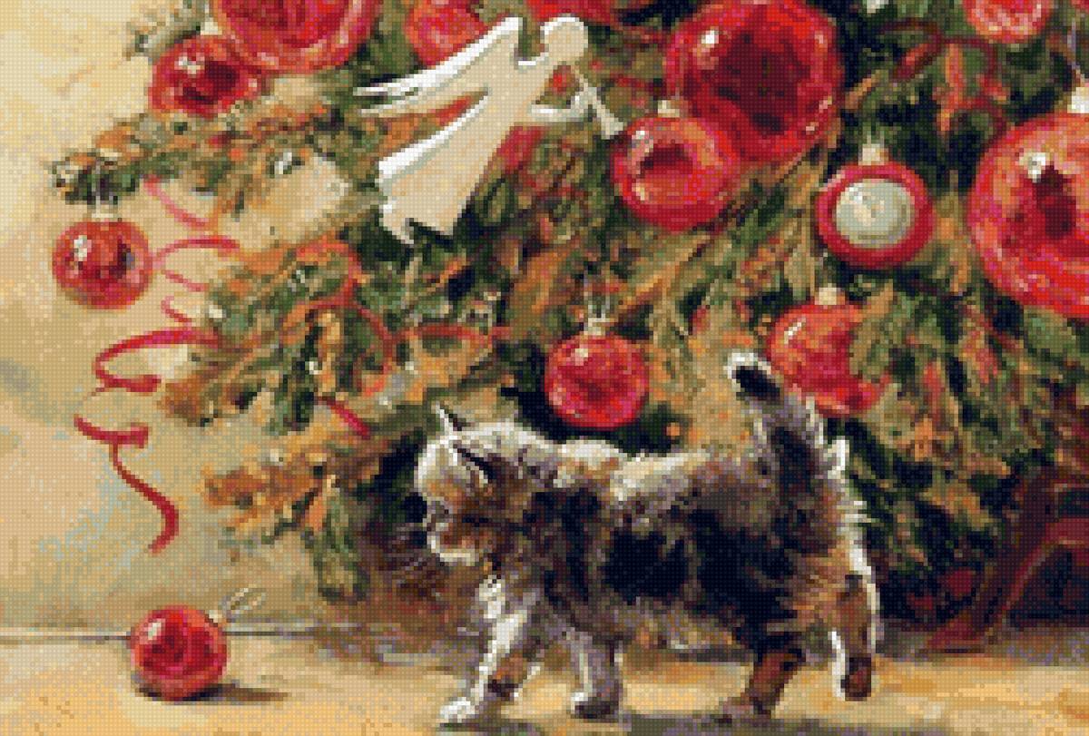 котенок - елка, кот, новый год - предпросмотр