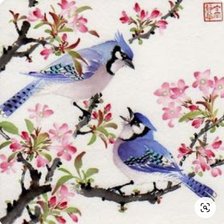 Схема вышивки «Птички на ветке»