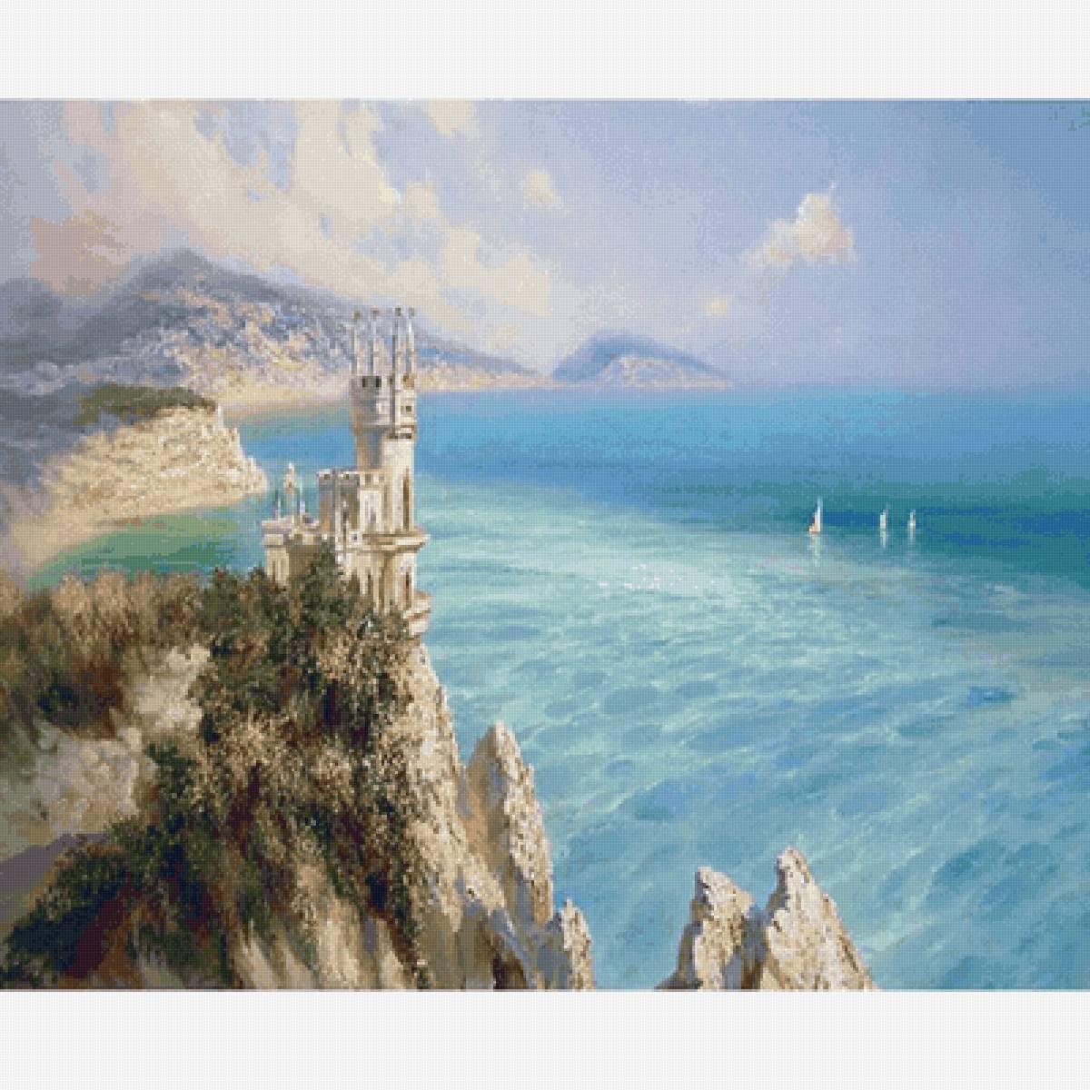 Ласточкино гнездо - море; горы; лето; природа - предпросмотр