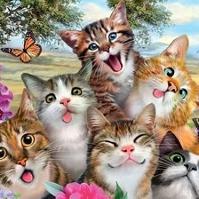 Схема вышивки «Gatitos»